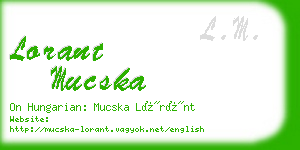 lorant mucska business card